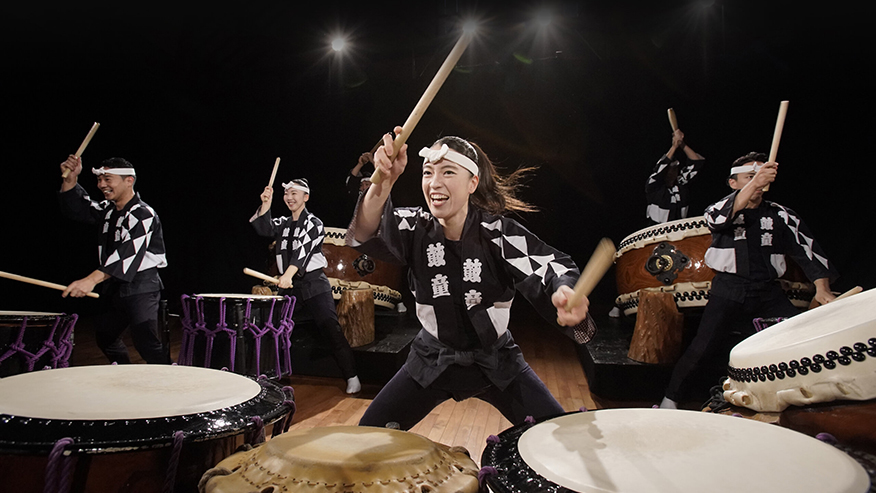 Drummers performing