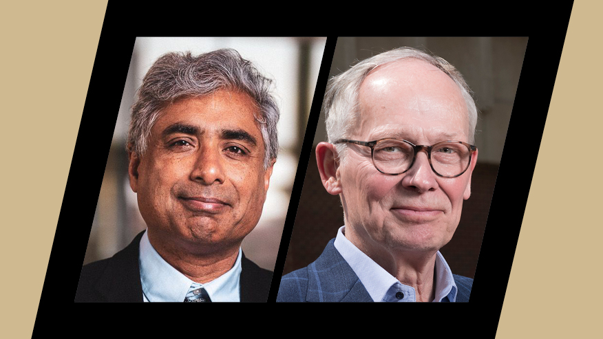 Side-by-side photos of Arvind Raman and Mark Lundstrom