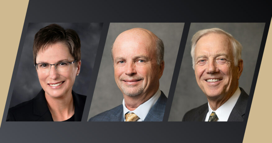 A compilation image showing Theresa Carter, Michael Klipsch and Gary Lehman