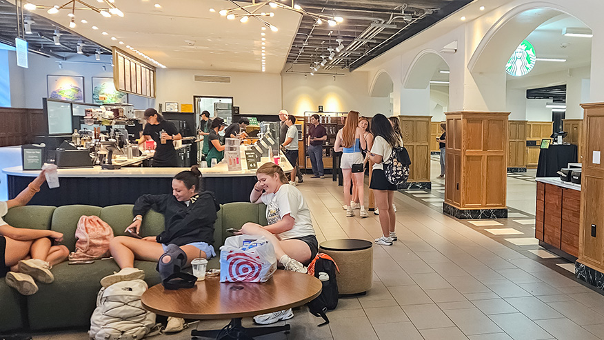 Students in dining area