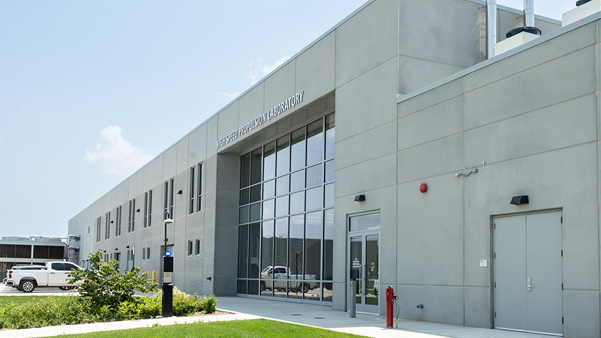 Exterior photo of the Zucrow High-Speed Propulsion Lab