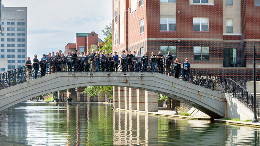 People on Indianapolis canal