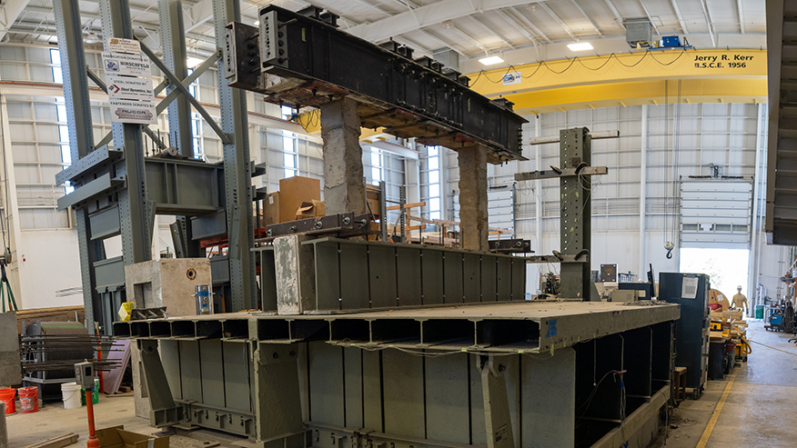 Close-up of equipment at Bowen Laboratory.