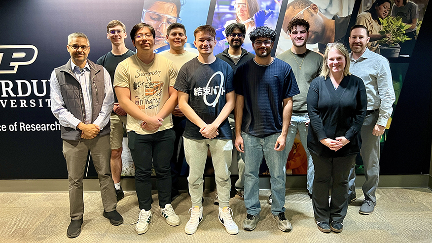Students and program leaders in Purdue’s SPARTA-H hypersonics partnership with Sandia pose together.