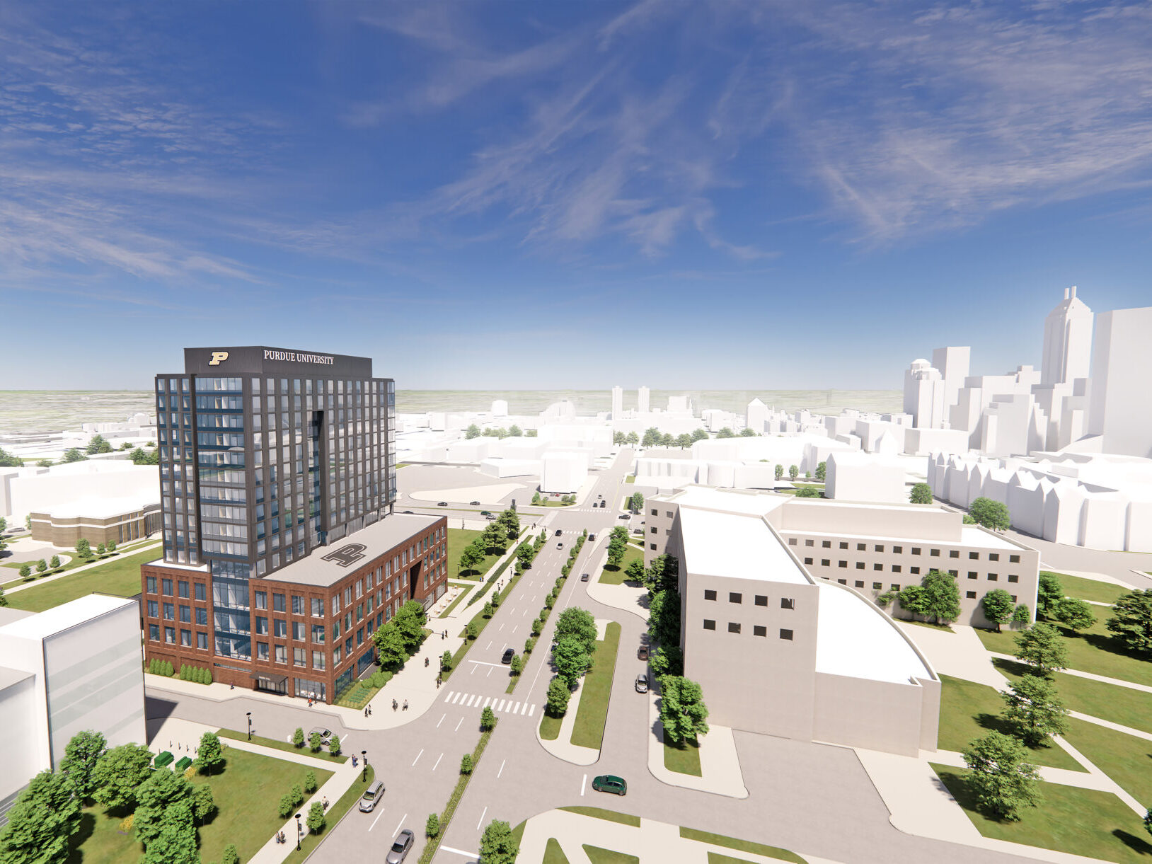 Academic Success Building Aerial Rendering