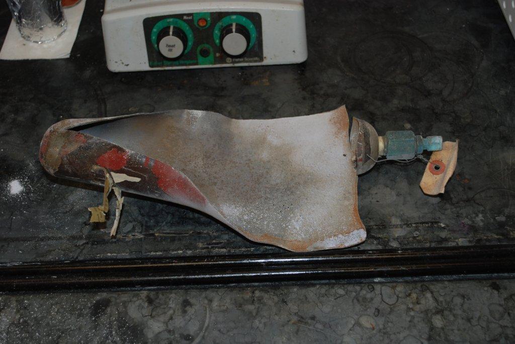 Figure 1: 30-year old HF cylinder that exploded at Purdue in 2011