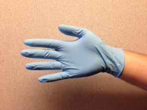 Blue nitrile glove