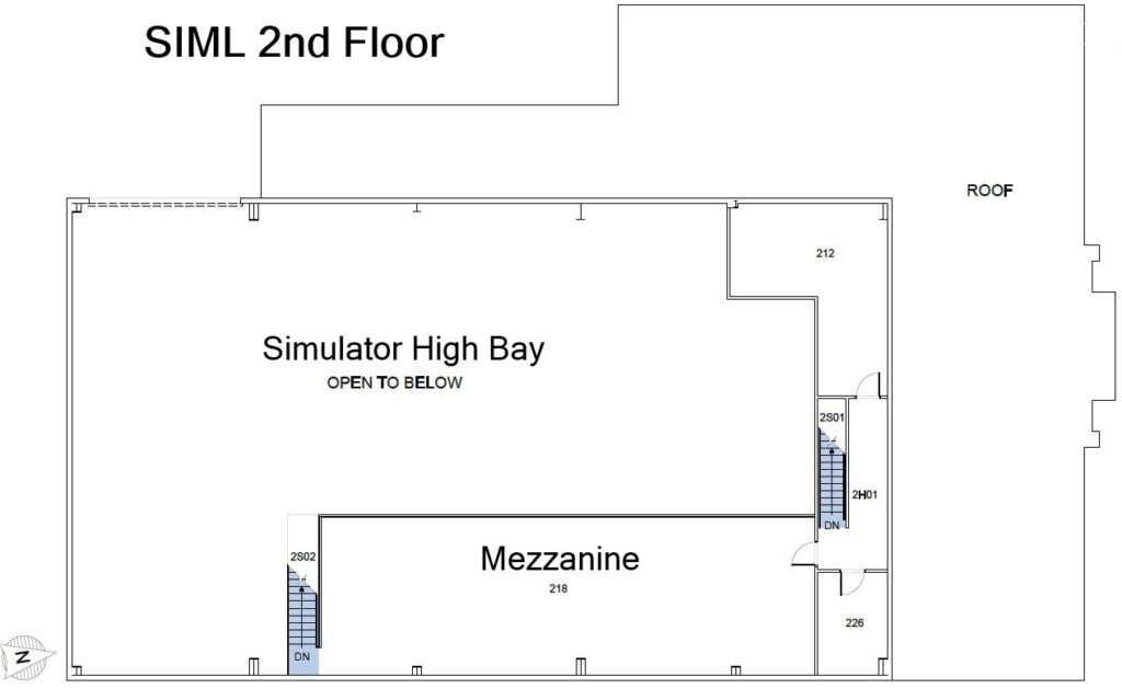 Diagram showing the second floor of SIML.
