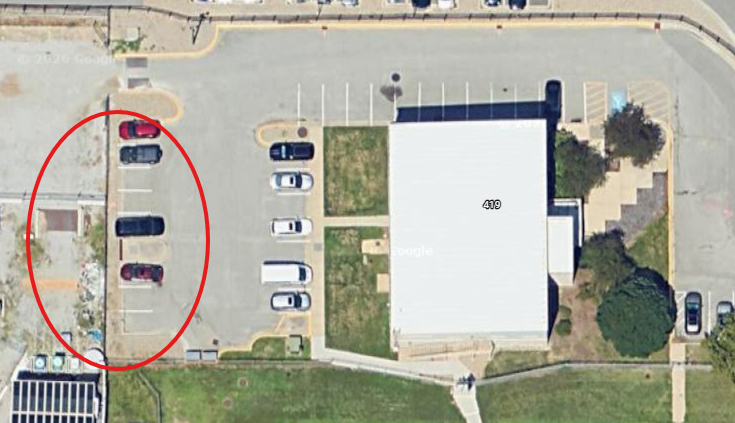 Primary EAA - West parking lot as close to the cooling tower as possible.