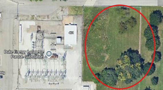 Primary location: Move to the outside EEA - Gravel/Grassy area East of the electrical substation