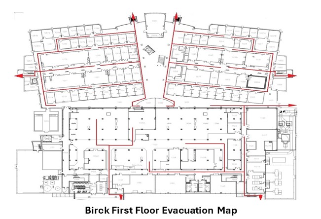 Birck First Floor Evacuation Map