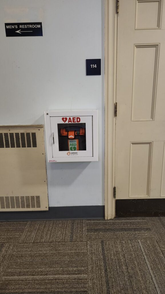 Image of AED on wall
