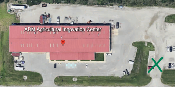Google earth image of ADM. Green X in the picture indicates the EAA primary location.
