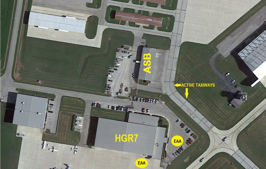 Overhead view of ASB with labels for EAA's
