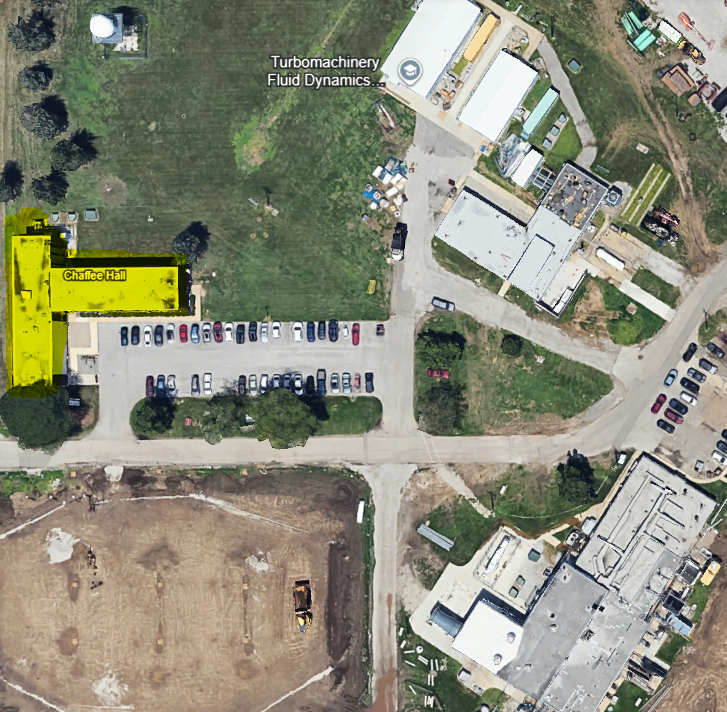 Tertiary evacuation map: Chaffee Hall is highlighted