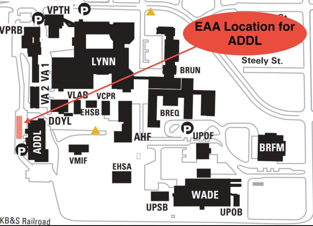 Map of EAA location for ADDL