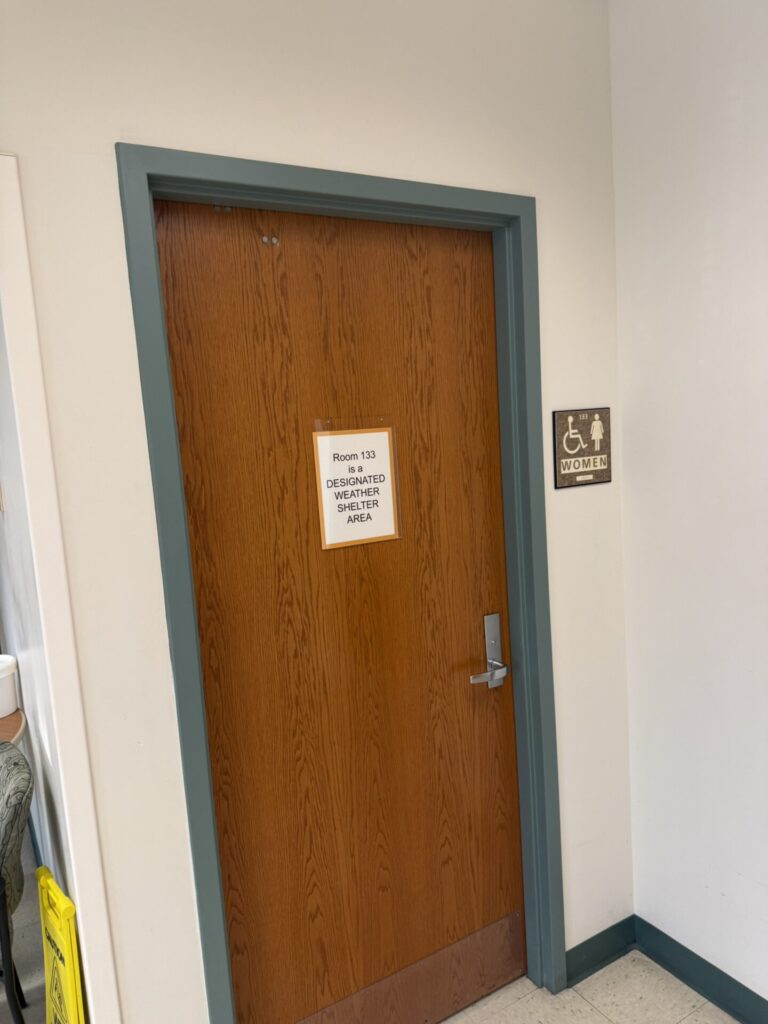 Restrooms are shelter in place locations