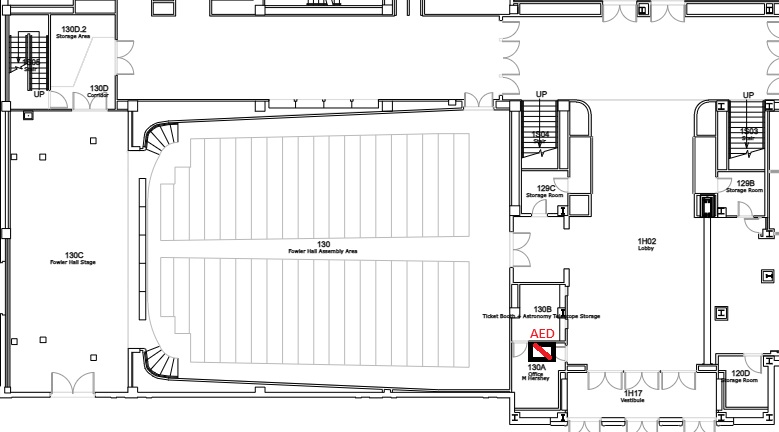 map of 2nd first floor AED location