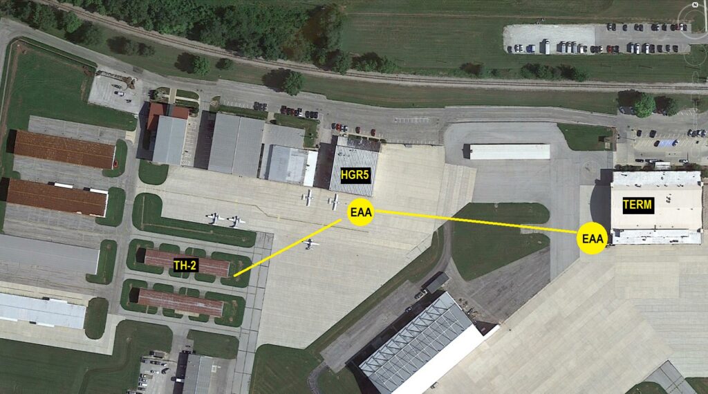 Overhead view of TH-2 and its EAA's