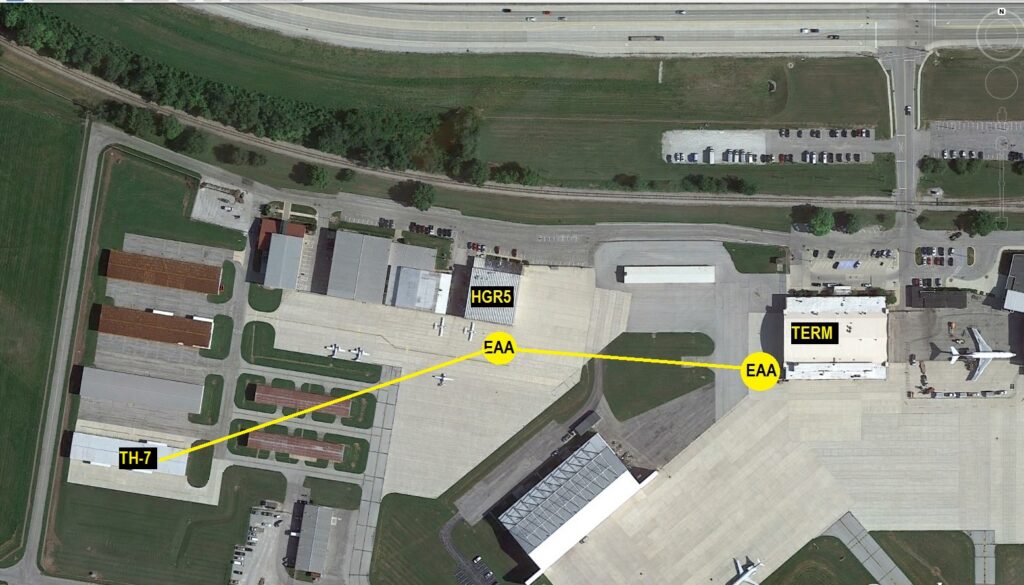 Overhead view of TH-7 and its EAA's