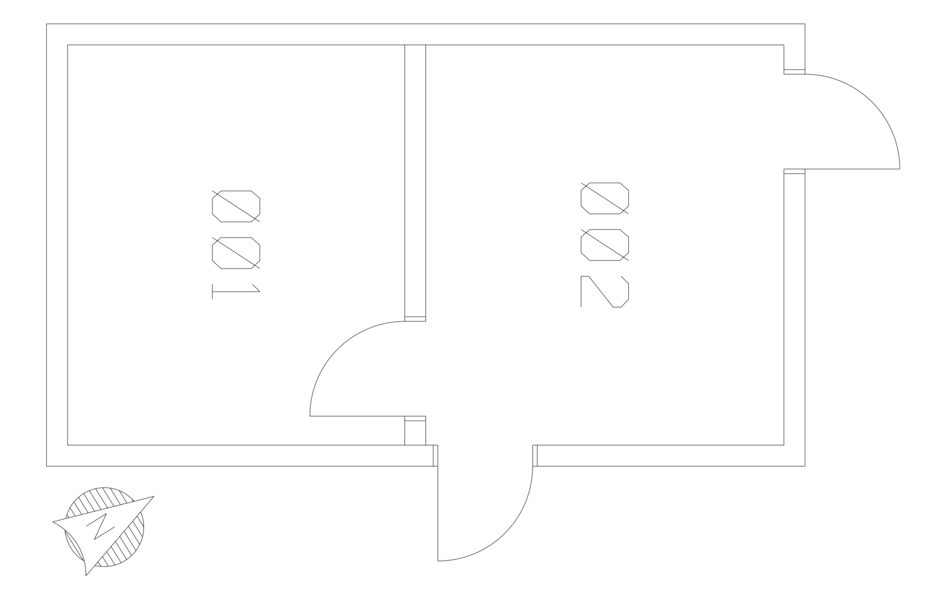 ZL6 Floor Plan, north is up and right