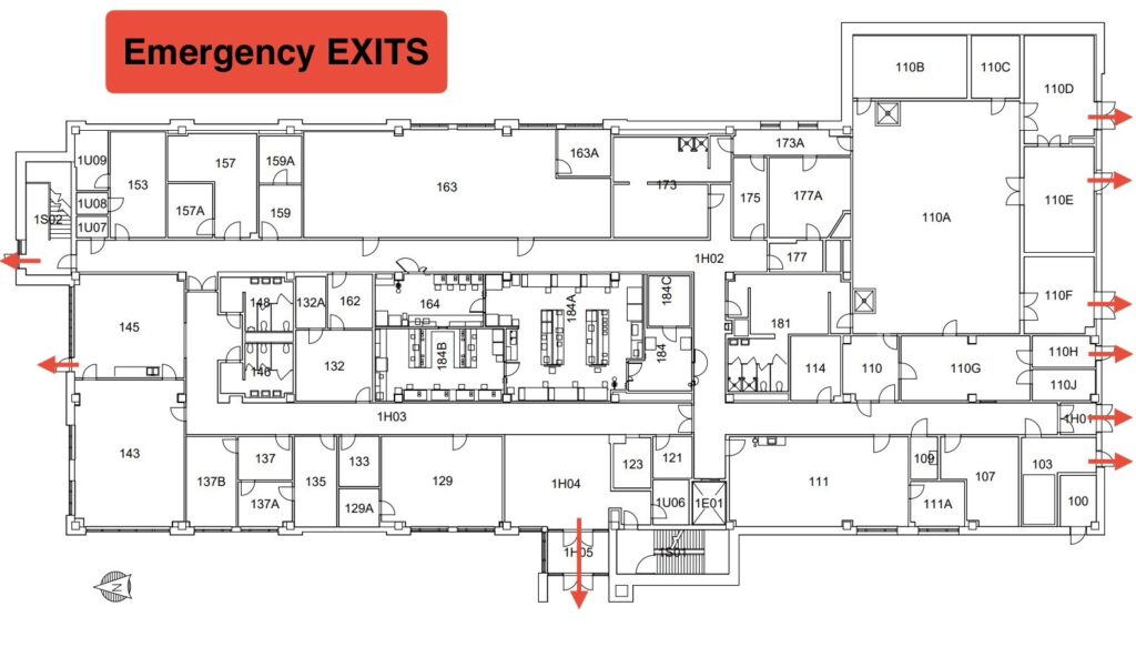 Map of ADDL emergency exits.