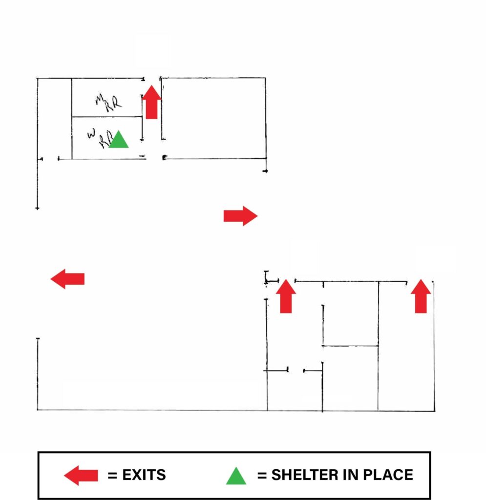 TPAC evacuation and shelter in place location map