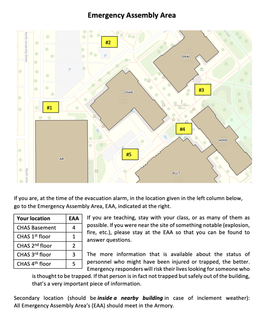 CHAS building Emergency Assembly Areas (EEA) Map