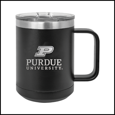 black insulated coffee mug with lid