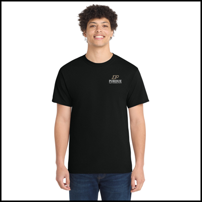 Cotton tee in jet black