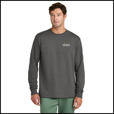 Long sleeve tee in charcoal