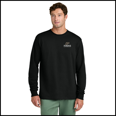 Long sleeve tee in jet black