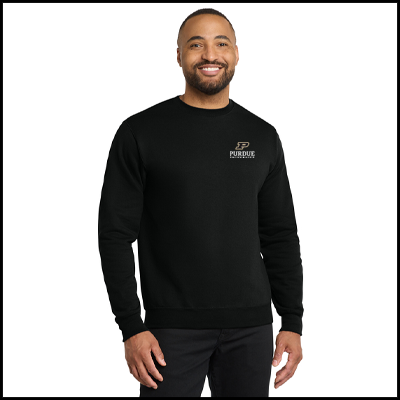 Crewneck sweatshirt in jet black