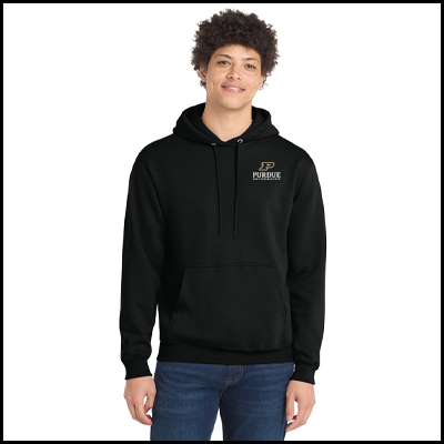 Hooded sweatshirt in jet black