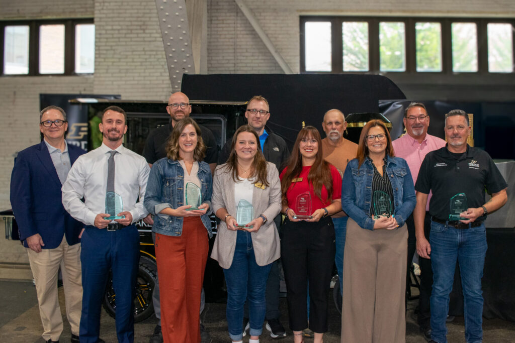 The winners of the 2025 AO Annual Staff Awards are pictured during the Staff Appreciation Meal.