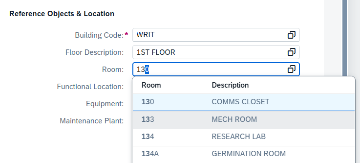 Room Selection Screenshot