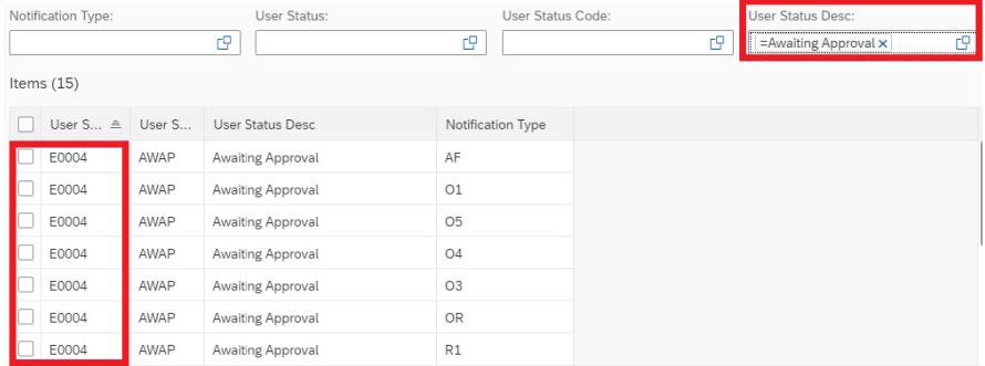 Field filtering example