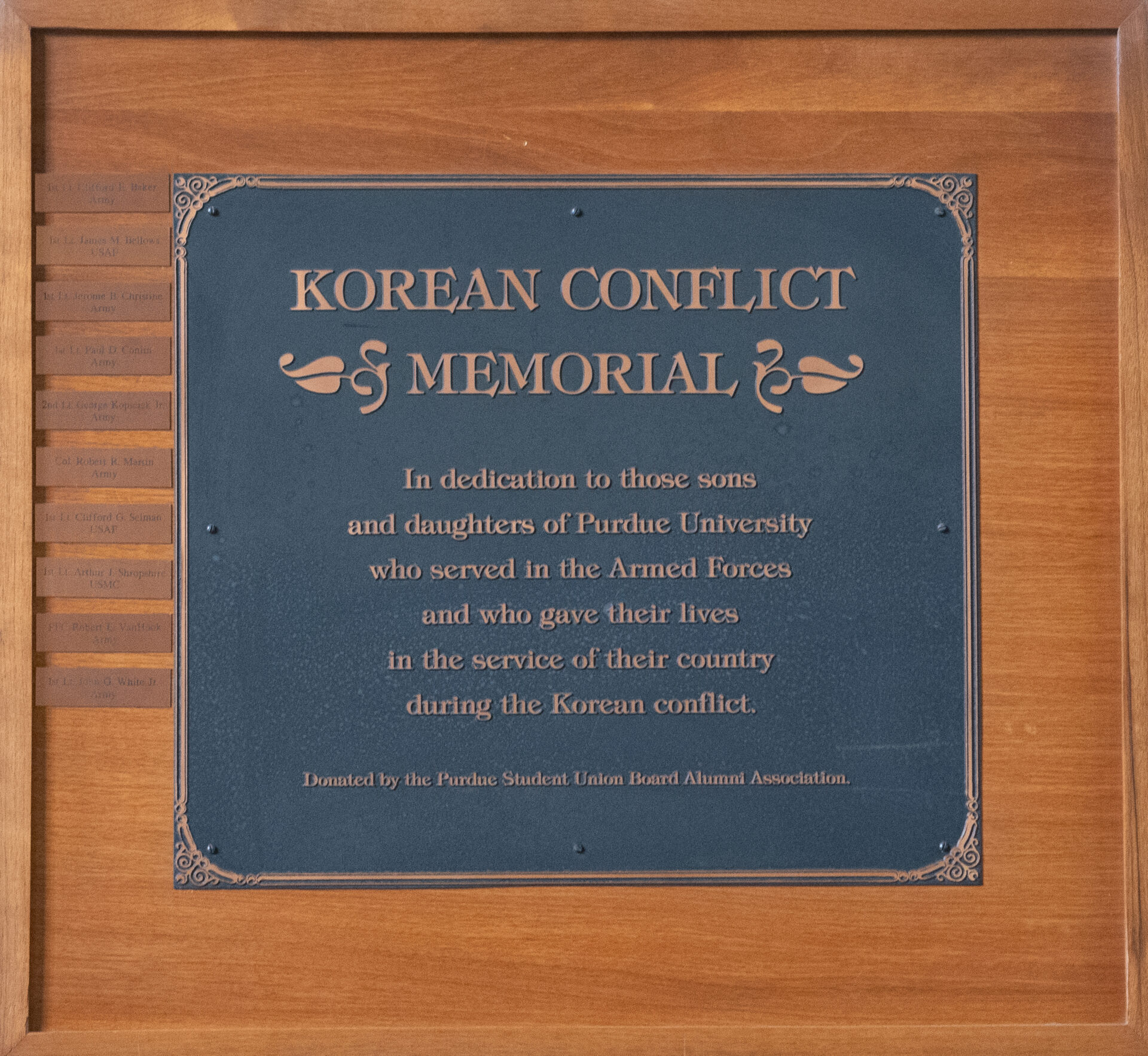 Korean Conflict Memorial plaque