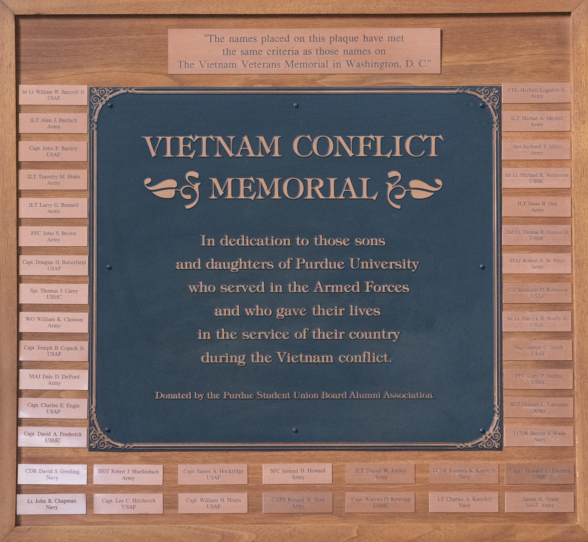 Vietnam Conflict Memorial plaque