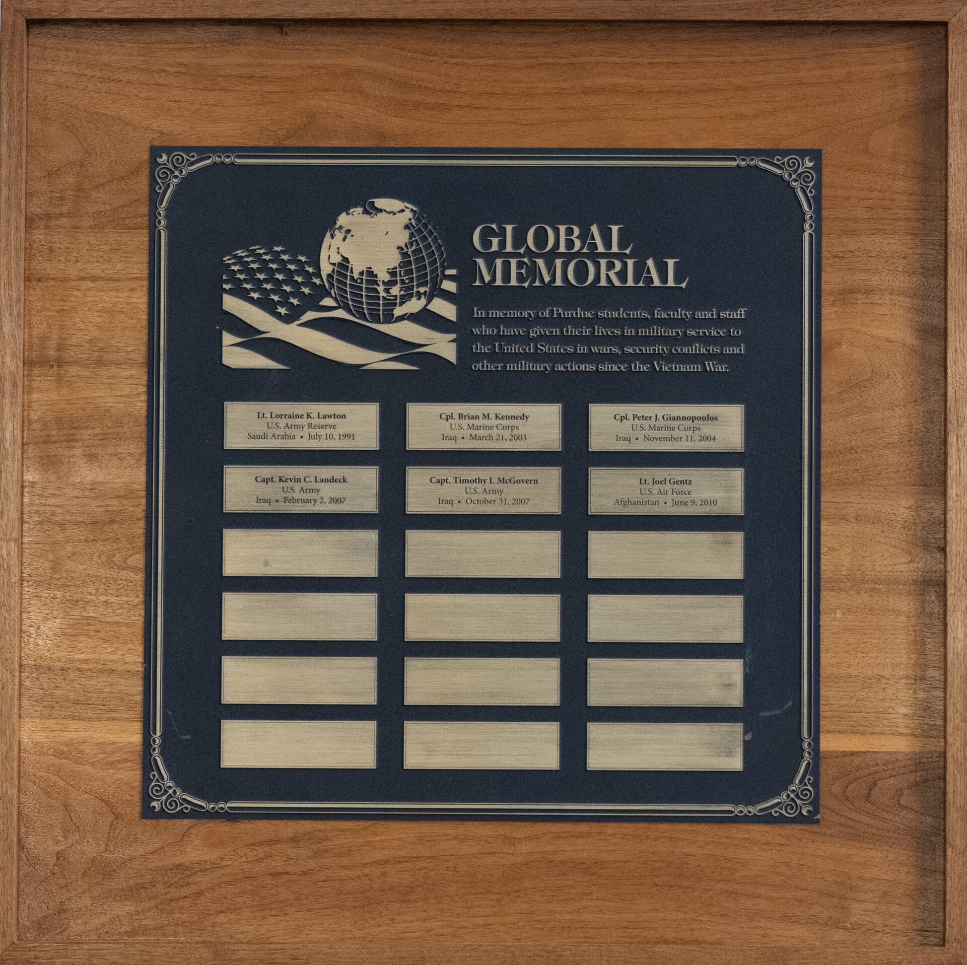 Global Memorial plaque