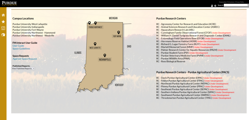 Screenshot of the FM:S home page.