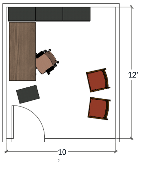 West Lafayette standard office 10 by 12 foot floor plan