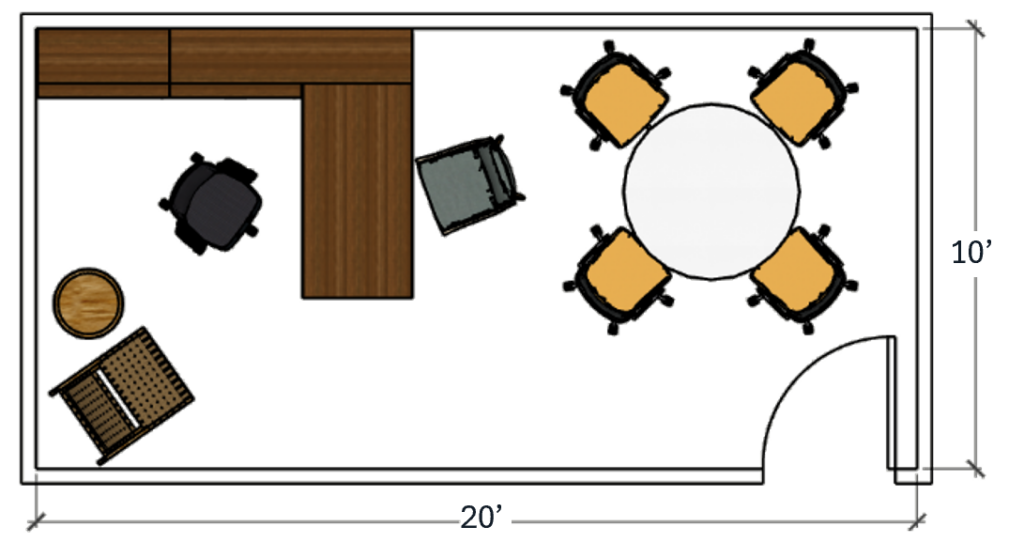 Indianapolis executive office 20 by 10 foot floor plan