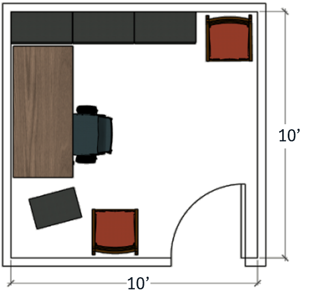 Indianapolis standard office 10 by 10 foot floor plan