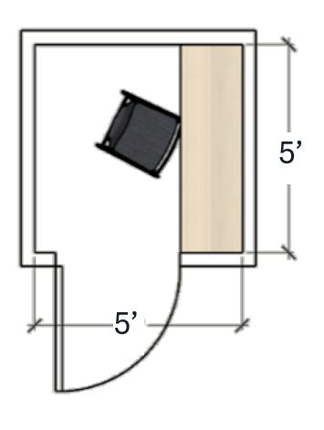 Indianapolis phone booth 5 by 5 foot floor plan