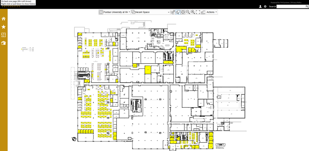 Screenshot showing the Vacant Space graphical view.