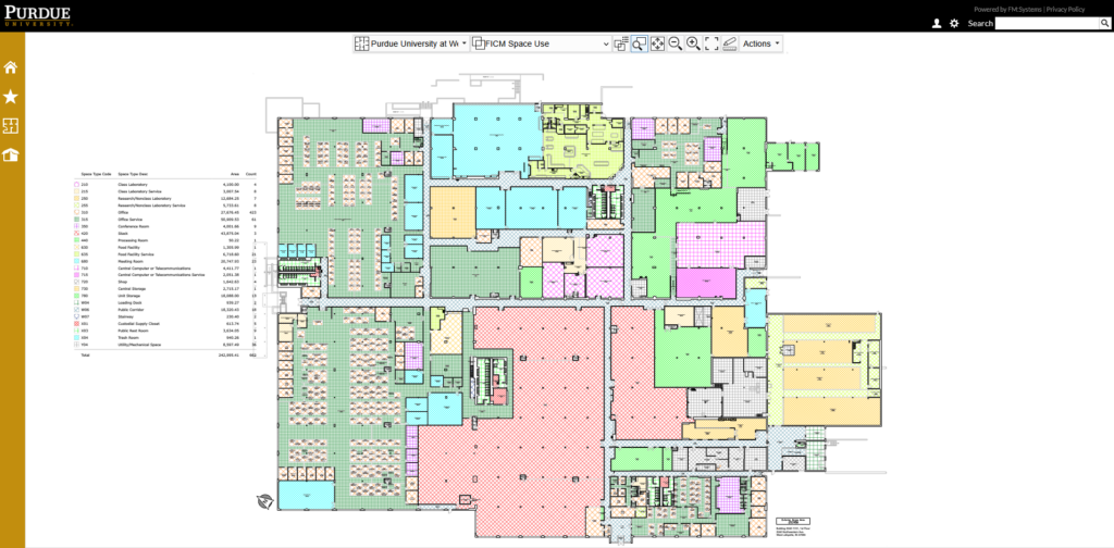 Screenshot showing the FICM Space Use graphical view.