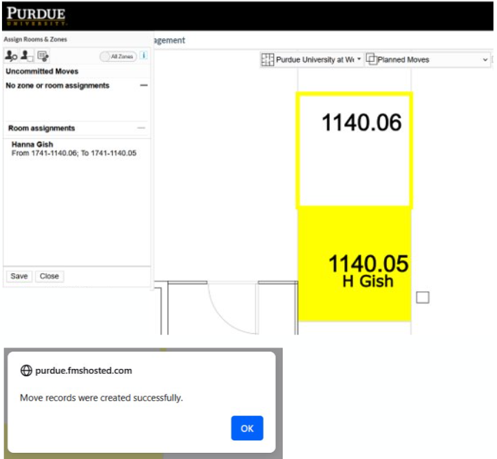 Screenshot showing how to drag and drop and save the move.