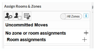 Screenshot showing the Assign Rooms & Zones pop up.