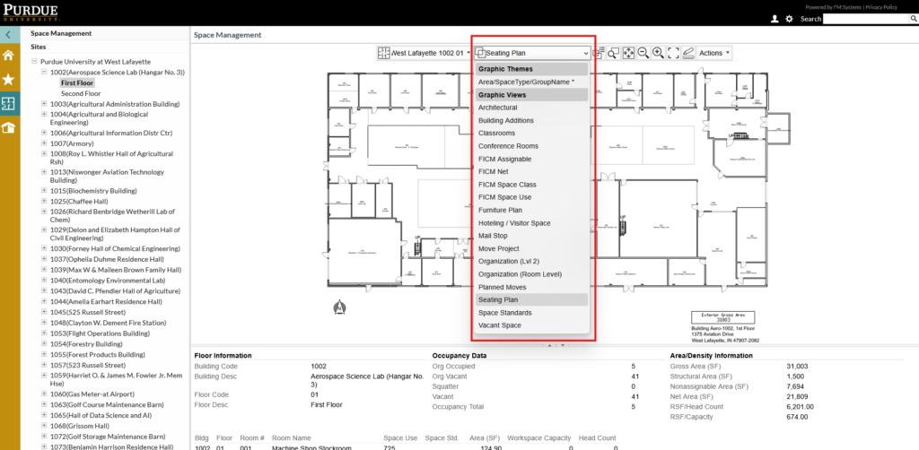 Screenshot of the second drop down menu on the floor selection screen in FM:S highlighted by a red box.
